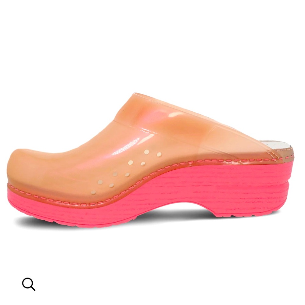 Danskos Sonja translucent coral mule clog sz 39